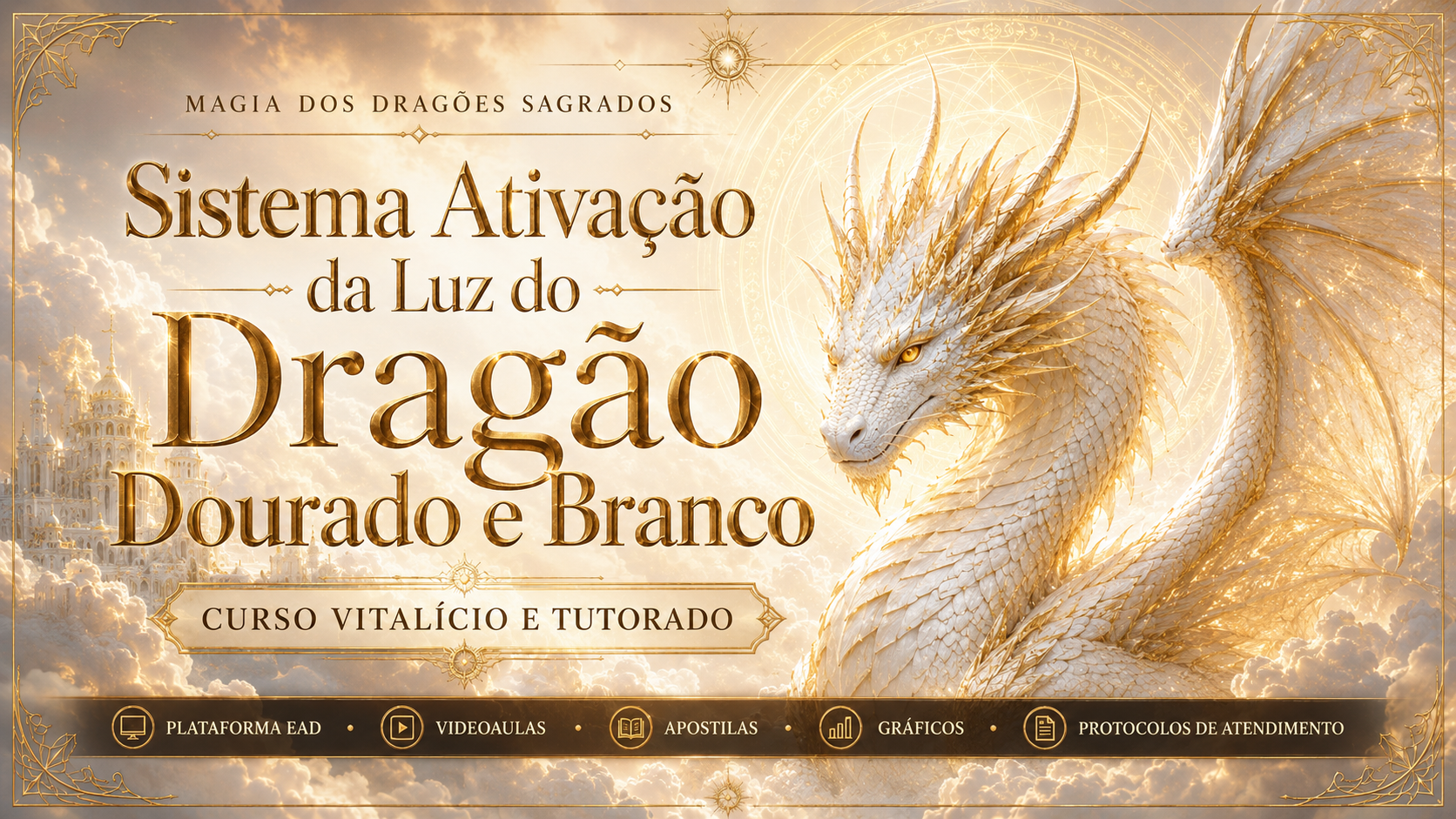 Sistema Ativação da Luz do Dragão Branco Dourado